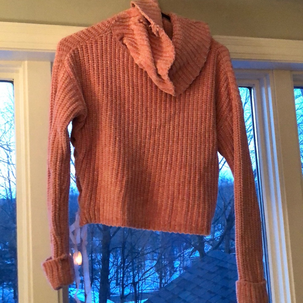 Pink cropped sweater